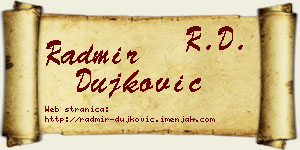 Radmir Dujković vizit kartica